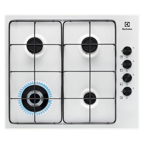 Table de cuisson au gaz Electrolux 300 Slim line EGS6414W - 4 plaques de cuisson - Niche - largeur : 55 cm - profondeur : 47 cm - blanc