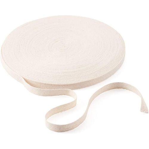 Ruban De Biais Doux En Coton Sergé Pour Loisirs Créatifs Couleur Naturelle 10 Mm X 45,7 M