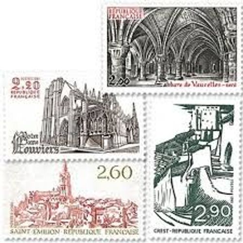 Abbaye De Vaucelles, Notre Dame De Louviers, Saint-Emilion, Crest Série Complète Année 1981 N° 2160 2161 2162 2163 Yvert Et Tellier Luxe