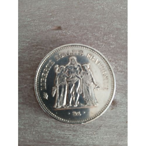 Piece Ancienne De 50 Francs En Argent / Hercule / Dupré Année 1977