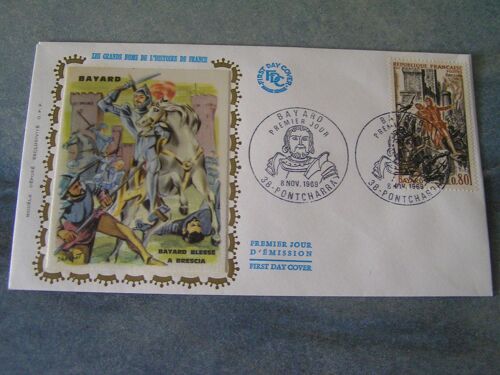 Enveloppe 1er Jour - Soie - Bayard Blessé À Brescia -