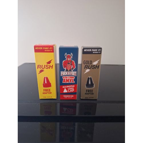 Poppers Rush - Fuck And Fist Ultra Strong - Gold Rush 10 Ml Avec Bouchons Inhalateur