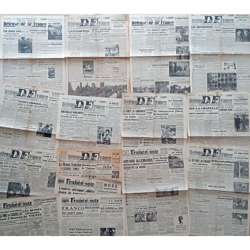 Lot 15 Vieux Journaux Résistance Authentiques Et Complets Défense De La France (France-Soir) 1944