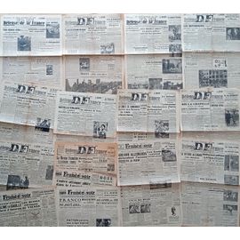 Lot 15 Vieux Journaux Résistance Authentiques Et Complets Défense De La France (France-Soir) 1944