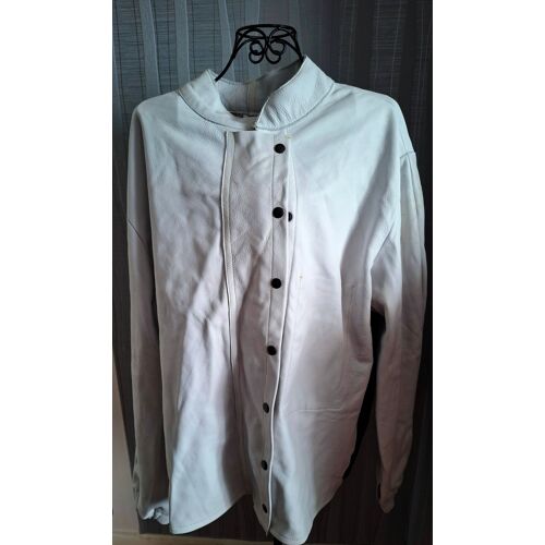 Veste De Soudeur Véritable Cuir T54/56 Couleur Blanc/Vert