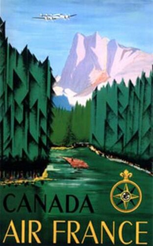 Air France Canada - J. Doré 1951 Taille : 63x100cm - Affiche - Envoie Roulé
