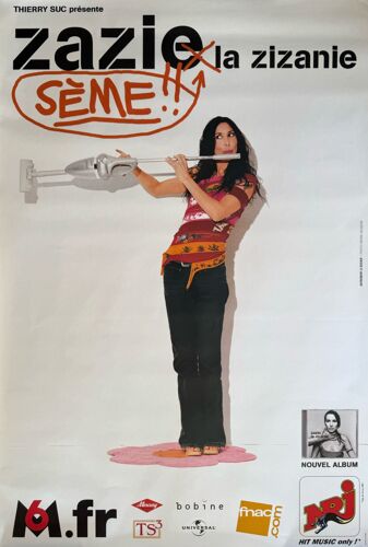 Zazie - Sème La Zizanie Tournée 2003 Taille : 80x120cm - Affiche - Envoie Roulé