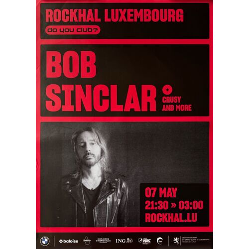 Bob Sinclar - Concert Luxembourg 2024 Taille : 60x84cm - Affiche - Envoie Roulé