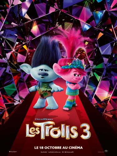 Les Trolls 3 - 2023 - Taille : 120x160cm - Affiche Originale De Cinéma - Envoi Roulé