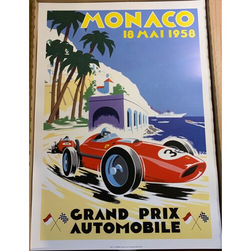 Monaco - Grand Prix 1958 Taille : 50x70cm - Affiche - Envoie Roulé