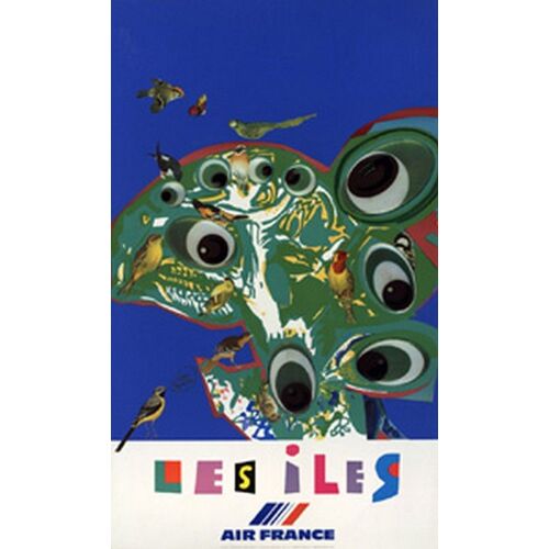 Air France Les Iles - Affiche 63x100cm - R. Bezombes