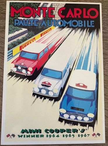 Monté-Carlo - Rally Mini Cooper - Taille : 10x15cm - Carte Postale
