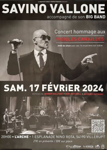 Savino Vallone - Concert En Hommage Aux Vielles Canailles 2024 Taille : 60x80cm - Affiche - Envoie Roulé