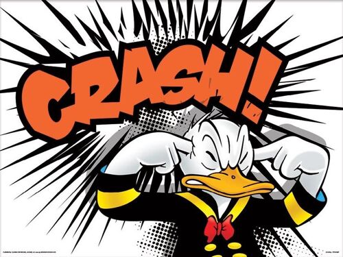 Donald Duck - Crash - Art Print - Crash - Art Print Taille : 30x40cm - Affiche - Envoie Roulé