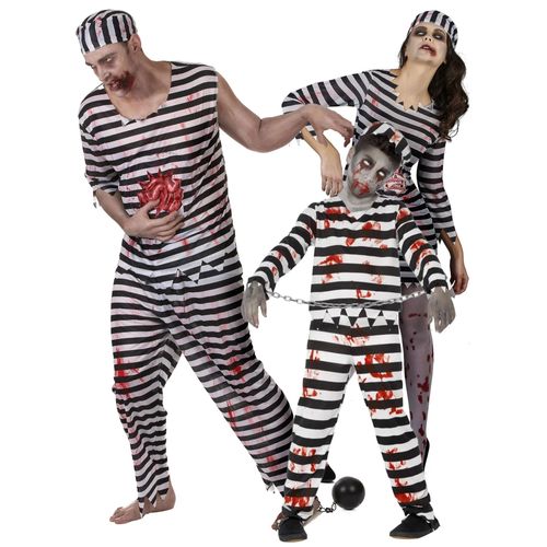 Déguisement De Famille Prisonniers Zombies Effrayants Halloween