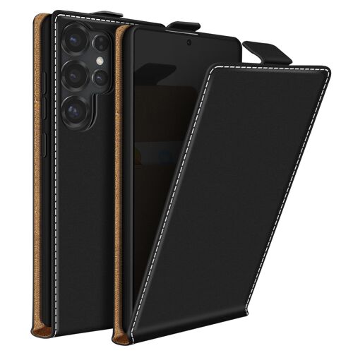 Housse Clapet Vertical pour Samsung Galaxy S25 Ultra Porte-carte Noir