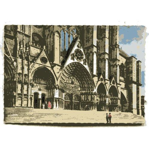 Carte Postale - Quintuple Portail De La Cathédrale St-Etienne - Bourges - Cher - 18
