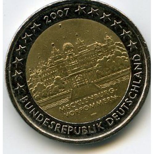 Allemagne 2 Euros 2007 Atelier F Commémorative Mecklenburg-Vorpommern Château De Schwerin