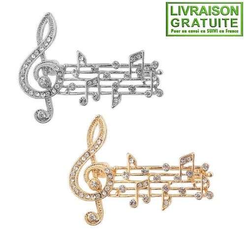 Lot De 2 Broches Pin'S Pins Partition Musicale Clef De Sol Musique