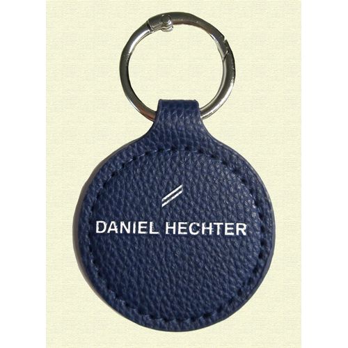 PORTE-CLES rond en CUIR bleu marine