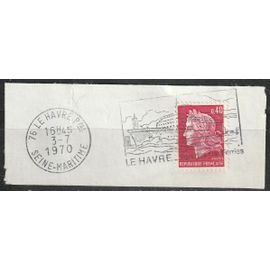 Flamme Le Havre, Port Des Car Ferries, Avec Timbre Marianne De Cheffer 40cts 3 Juillet 1970