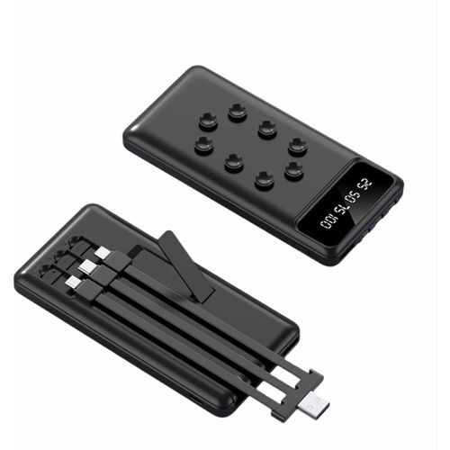 Kalcx-Power Bank Avec Ventouses 20000mah Chargeur Portable Pour Iphone 15/14/13/12/11 Pro Max,Samsung S22/S21/S10,Huawei,Xiaomi,Avec Câbles Intégrés De Type Usb,Usb-C Et Micro Usb Blanc Et Noir