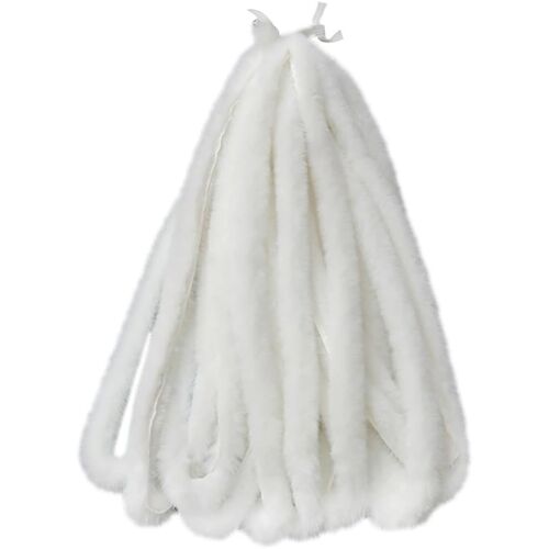 Kal-Ruban De Noël En Fausse Fourrure De 5 M Pour Sapin De Noël - Ruban Moelleux En Tissu - Garniture À Coudre - Guirlande De Vacances - Décorations De Fête De Mariage - Blanc Zsn2645w(5) 5cm Wide