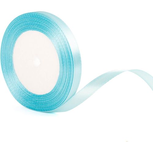 Ruban De Satin Bleu Ciel De 10 Mm Pour Emballage Cadeau-22 M-Bleu Azur-Ruban Fin En Tissu Satiné Pour Emballage De Cadeaux,Gâteau De Noël,N?ud Pour Cheveux,Bouquet,Fleuriste,Artisanat