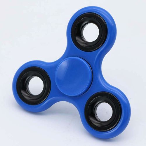 Décompression Edc Jouet Abs Plastique Entre Les Doigts Trois Feuilles Gyroscope Doigt Décompression Sans Perçage Gyroscope Bleu Foncé