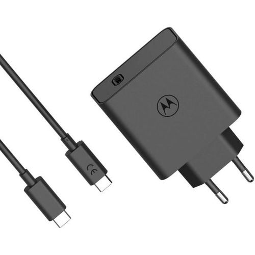 Motorola Wall Charger Turbopower 125w Gan Usb-A W/ 1m Usb-C Black