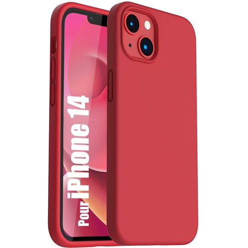 Coque iPhone 14 Rouge Mat Protection Silicone Antichoc