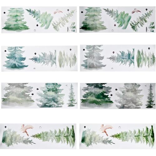 Sticker Mural Arche Vert Pour Chambre D'enfants,Decoration Chambre Bebe Sticker Mural Grand Arbre,Autocollant Mural Arbre Forêt Oiseaux Pour Salon,Sticker Mural Décoration Chambre Enfant Arbre Vert