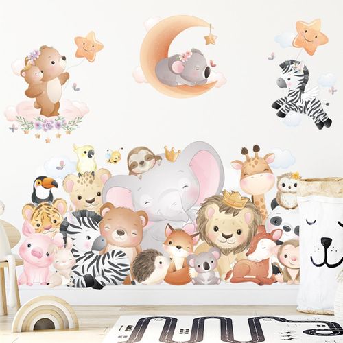 Chambre Décoration Murale Pour Chambre À Coucher Zèbre Étoile Sticker Mural Pour Salon Animal Chambre D'enfant Sticker Mural Pour Chambre Décor Mural 3d Diy Art Mural Comme Décorations