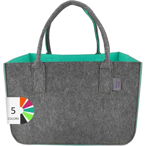 ERSAN-LEVIATAN Feutre Shopper | Grand 30 Litres | Multifonctionnel | Provisions XXL | Pliable Panier | Bois de Chauffage | Vêtements | Jouets | Turquoise, XL, (111003)