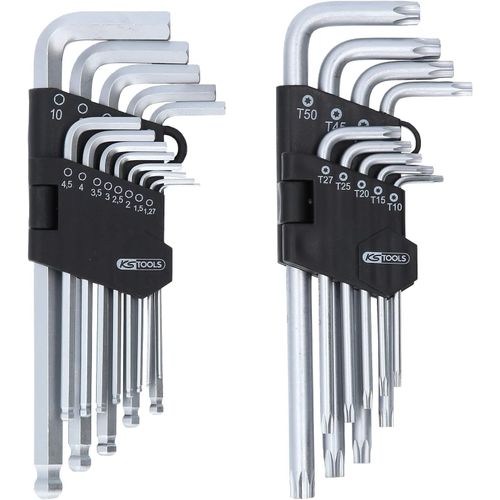 Jeu De Clés Mâles Coudées,Torx,Six Pans Creux,22 Pces 151.4000