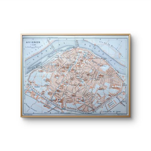Imprimée En 1910, Plan D'Avignon, Vaucluse. Original Vintage Authentique.