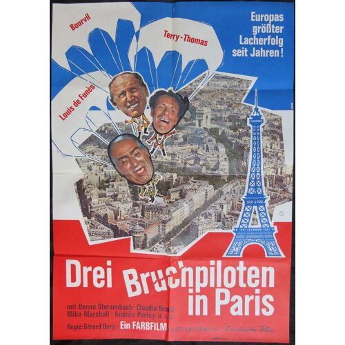 La Grande Vadrouille - Don'T Look Now We'Re Being Shot At! * Gérard Oury - Film Comique 1966 - Affiche De Cinéma Originale Allemande * 59x84 Cm * Movie Poster * Bourvil ; Louis De Funès ; Terry Thomas