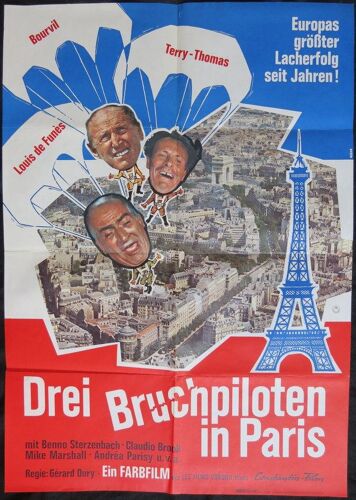 La Grande Vadrouille - Don'T Look Now We'Re Being Shot At! * Gérard Oury - Film Comique 1966 - Affiche De Cinéma Originale Allemande * 59x84 Cm * Movie Poster * Bourvil ; Louis De Funès ; Terry Thomas