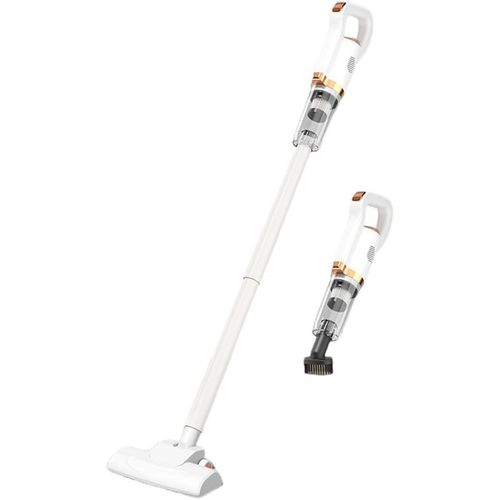 Aspirateurs Balais Léger Sans Fil, 9000Pa Aspiration Aspirateur Balai Aspirateurs À Main Rechargeable Avec Filtre Hepa, Silencieux Aspirateur Vertical Pour Poils D'Animaux, Bois Dur, Moquette (Blanc)