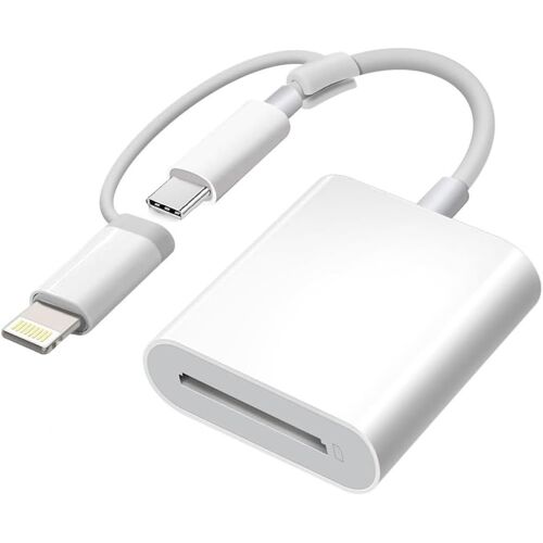 Apple MFi Certified SD Card Reader for iPhone, USB-C & Lightning to SD Card Adapter for iPhone 15/14/13/12/11/XS/XR/X/8 7 6 5, MacBook Pro M1 Air, iPad Pro/Air, iMac, Galaxy S24/S23 (1