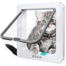 Mtevotx Porte Pour Animaux De Compagnie, Chatière Pour Chat , Entrée Et Sortie Contrôlable, Matériau Abs (235mm X 250mm)