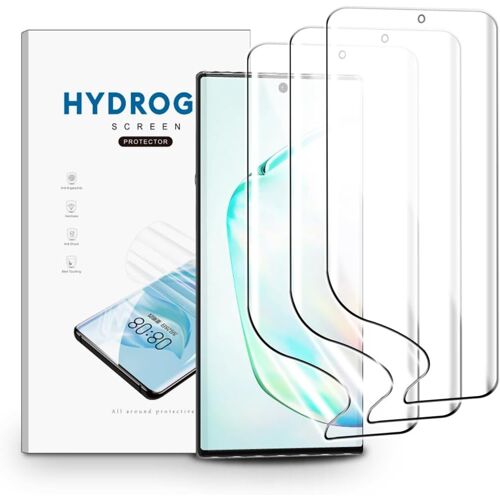 JGD-Film Hydrogel pour Samsung Galaxy Note 10, 3 Pièces TPU Film Protection Écran HD Clair Doux Transparent Film de Protection d'écran