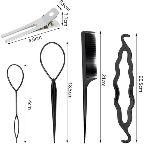 Tianyi-60 Pièces Pince Crocodile Cheveux, 45mm Pinces Locks Et Ensemble Tressé Pour Filles Femmes Coiffures Bricolage