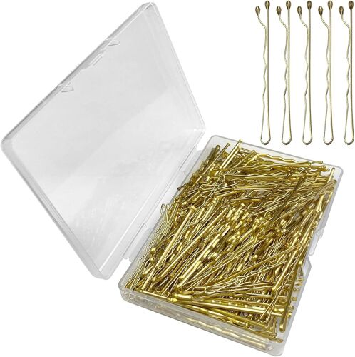 200 Pcs Hair Pins, 2 Inch Women Hair Pin, Wavy Hair Clip, Invisible Hair Clip, Hair Accessories For Girls, Hair Salon (Gold)