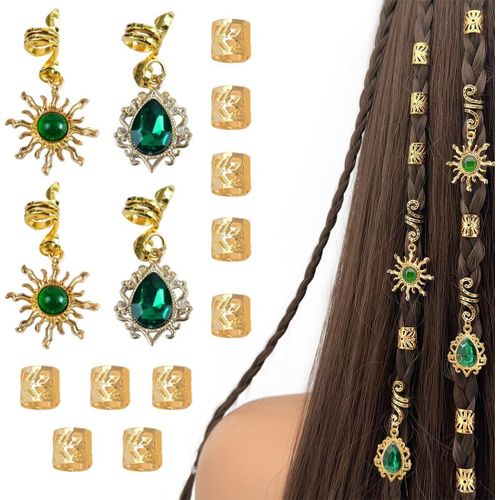 Gjhgf-Lot De 14 Pinces À Cheveux Pour Tresses, Accessoires Pour Dreadlocks, Bijoux Cheveux Tresse, Accessoires Pour Dreadlocks, Dreadlocks, Pour Hommes, Femmes, Filles Et Garçons 