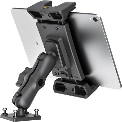 Support Tablette Voiture Compatible avec 5"" - 13"" iPad Air Pro Mini Galaxy Tab S9 Kindle Fire Switch, Idéal pour de Bord ou de Camion ou de Bureau Réglage à 360°