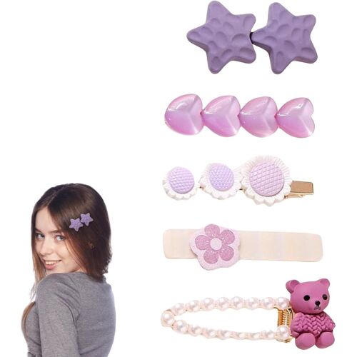 Kal-Barrette À Cheveux Pour Femme Avec Perle - Barrette À Cheveux Pour Fille - Barrette À Cheveux Avec Strass Et Perles 0827 