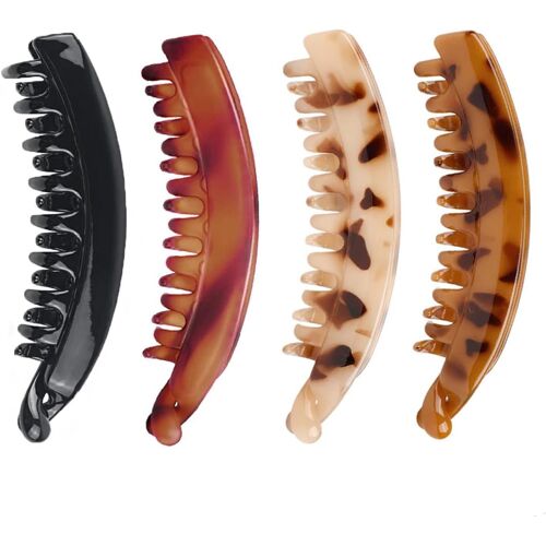 Kal-4 Pcs Pince À Cheveux Banane Clip, Pince Banane Cheveux Femme, Pinces À Cheveux Poisson Femmes, Pinces À Cheveux Banane Vintage Pour Femmes Et Filles (B) 