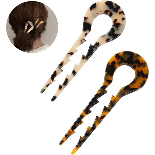 Kal-Lot De 2 Épingles À Cheveux Françaises, Grandes Épingles À Cheveux, Fourchette À Cheveux, Épingles À Cheveux Françaises, Accessoires Pour Cheveux Pour Femme, Barrettes À Cheveux Formelles, Épingl 