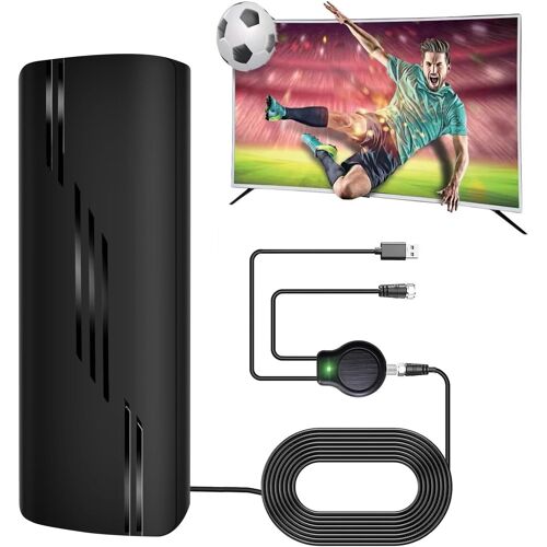 Digital TV Aerial with Amplifier and Signal Amplifier for Smart TV Indoor/Outdoor Portable HD Antenna with Amplifier and Signal Amplifier Cable 36ft Plug